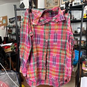 Ralph Lauren Colourful Pink Plaid Button-Up Shirt
